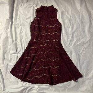 Burgundy a line dress